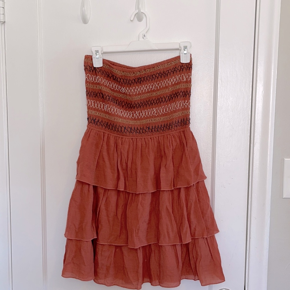 Bohemian strapless flowy dress